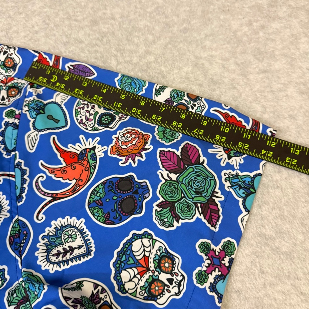 Dixxon Flannel Co Los Muertos Blue Sugar Skull D-Lite Shirt Mens 4X Short Sleeve - Picture 7 of 12